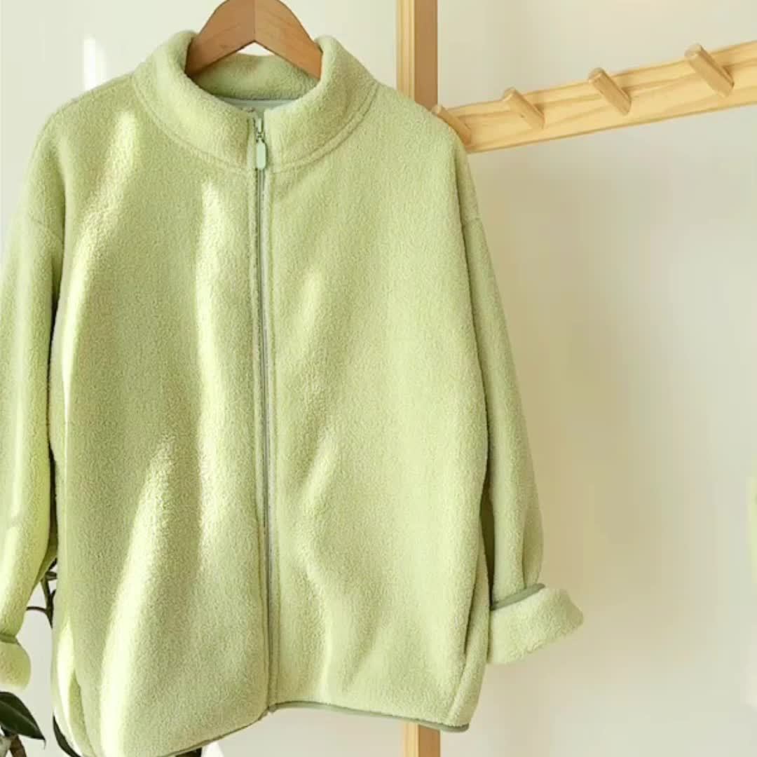 FENLE - Chaqueta polar de forro polar para niños en color sólido