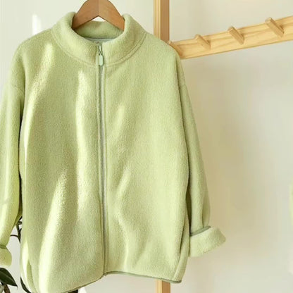 FENLE - Chaqueta polar de forro polar para niños en color sólido