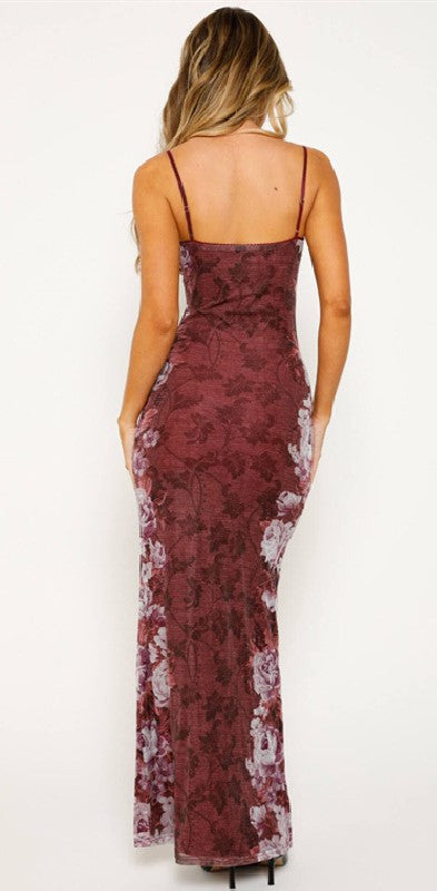 Ximena - Vestido Largo Con Tirantes Estampado Floral Primavera Verano con Cuello en V Para Fiesta Vacaciones En la Playa Estilo Y2K Para Mujer 2024