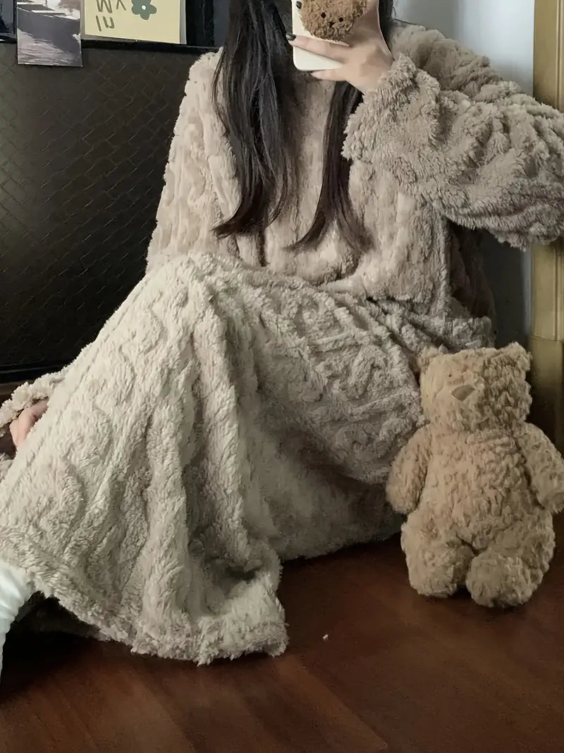 LINA - Camisón de felpa suave para mujer