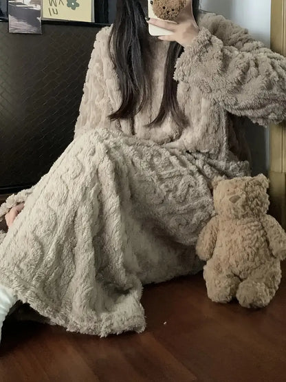 LINA - Camisón de felpa suave para mujer