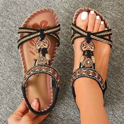 Sandalias de mujer con detalles decorativos y ajuste elástico – FROSINA