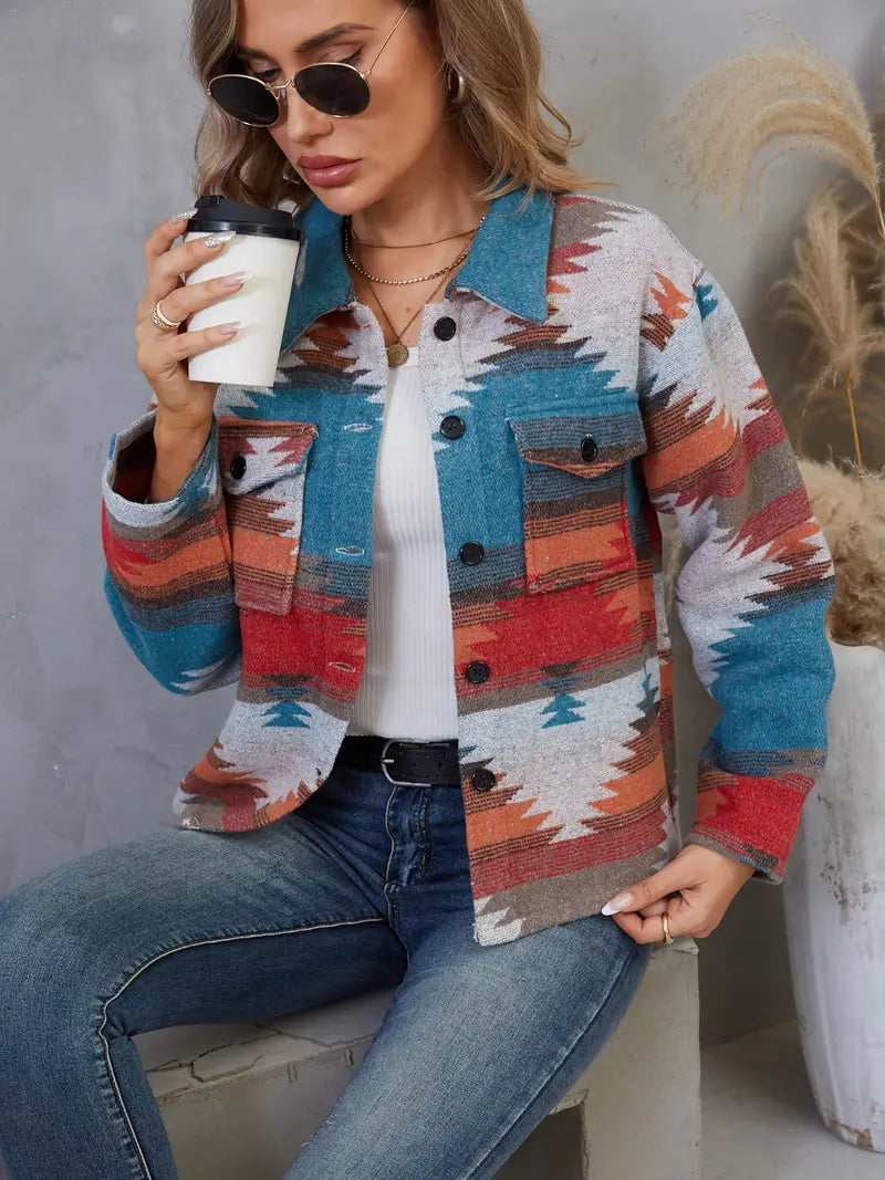 LOU - Chaqueta de algodón estilo vintage para mujer