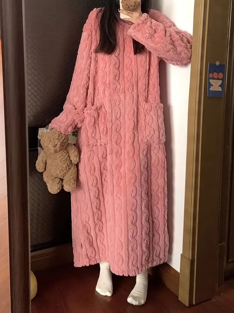 LINA - Camisón de felpa suave para mujer