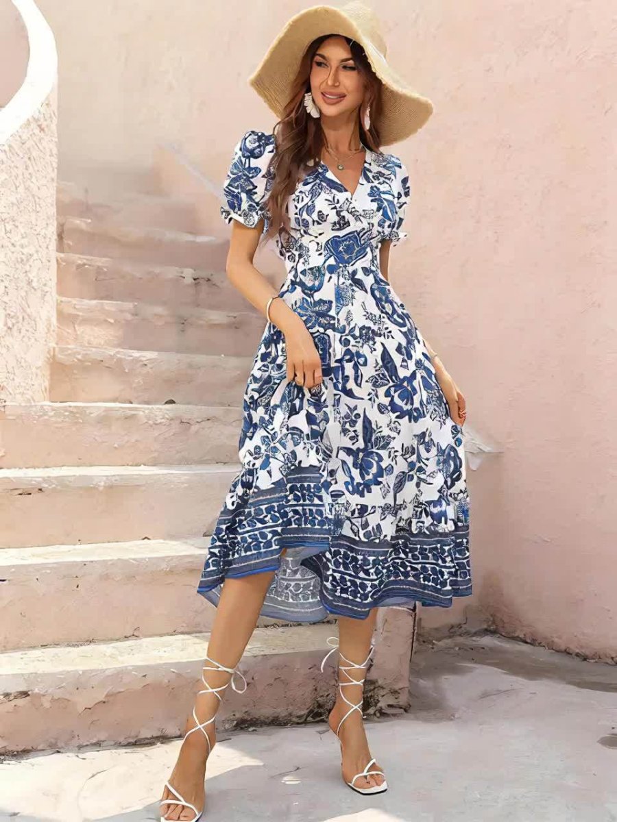 Vestido de verano con diseño romántico y corte midi – ELINORA
