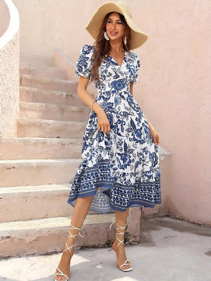 Vestido de verano con diseño romántico y corte midi – ELINORA