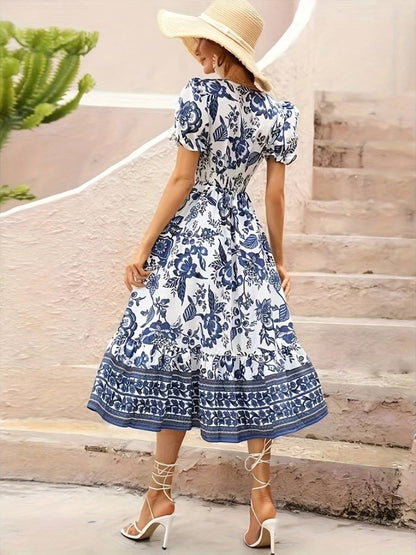 Vestido de verano con diseño romántico y corte midi – ELINORA