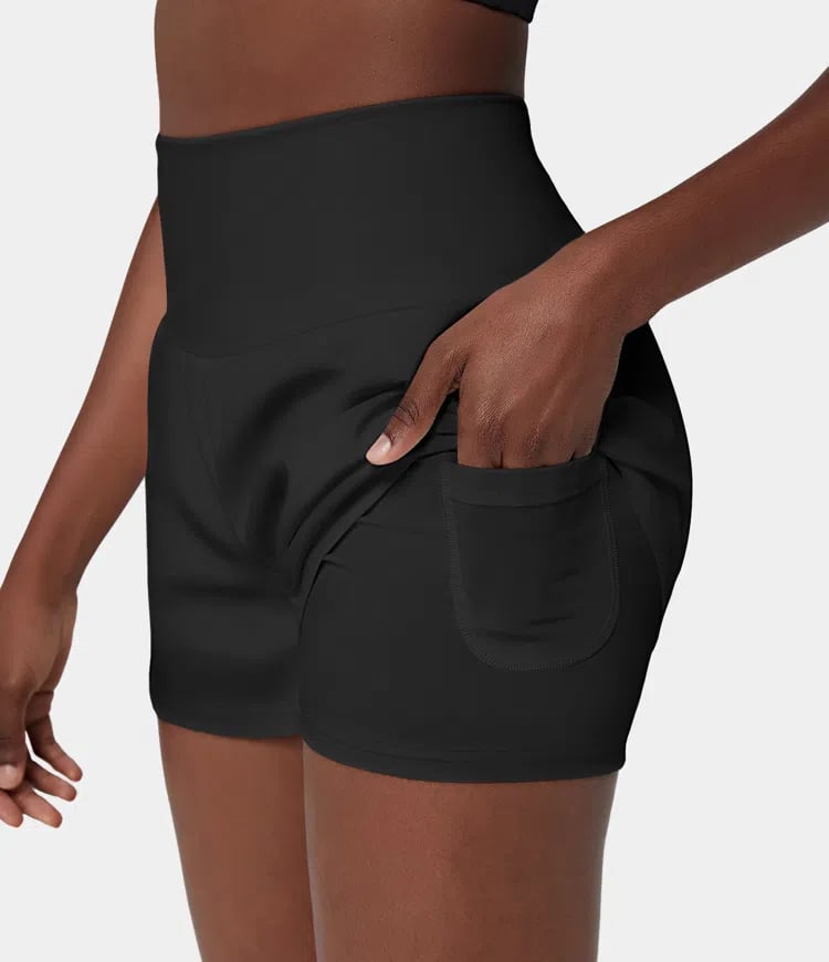 Short deportivo de mujer con cintura alta y bolsillos – DORA