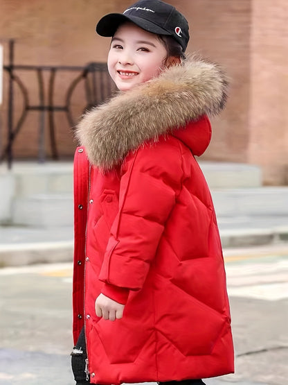 VALERIE - Abrigo de invierno de media longitud con capucha y cremallera para mujer