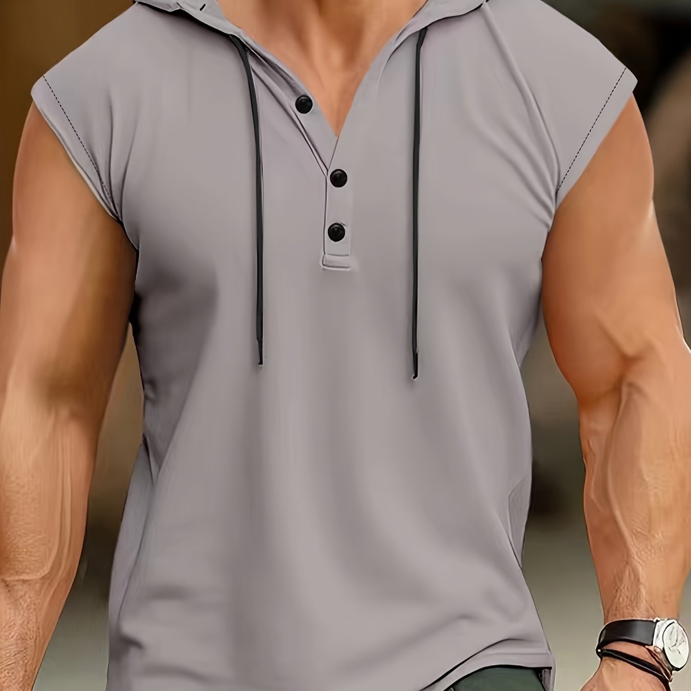 Camisa sin mangas con capucha y tejido transpirable para hombres en entrenamiento – ACTON