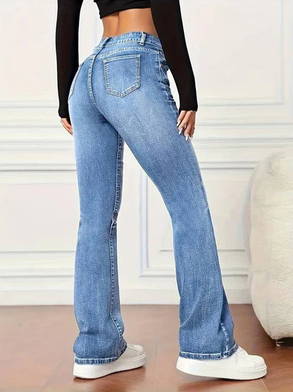 AURORA - Jeans acampanados para mujer con aspecto vintage y elasticidad
