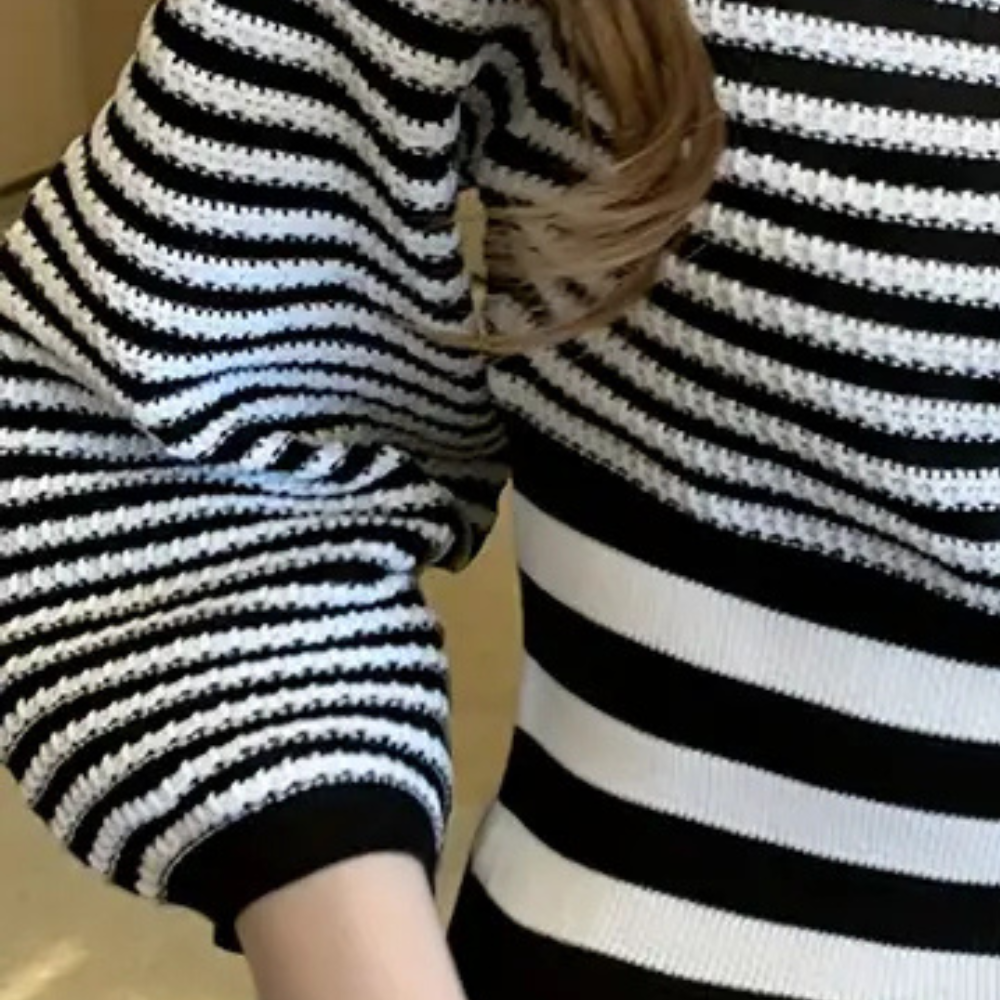 Jersey de punto a rayas con tacto suave y corte relajado – MAELYS