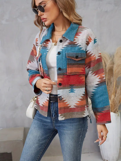 LOU - Chaqueta de algodón estilo vintage para mujer