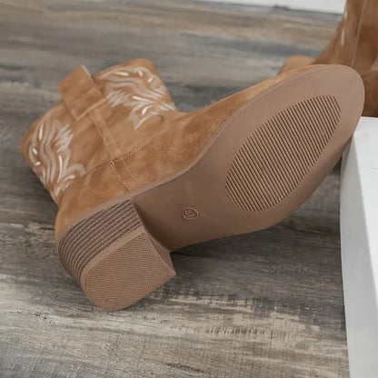 GRETA - Botines retro con tacón grueso para mujer