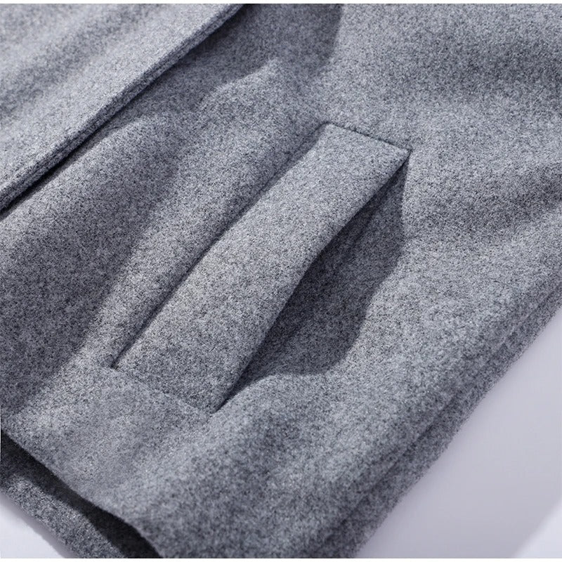 Abrigo de mujer mezcla de lana con cuello alto y botones – ELIANE