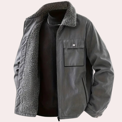 ÁLVARO - Chaqueta para hombre con forro de sherpa y cremallera