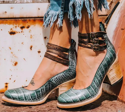 Botines vintage con tacón cubano para mujer – DESTARA