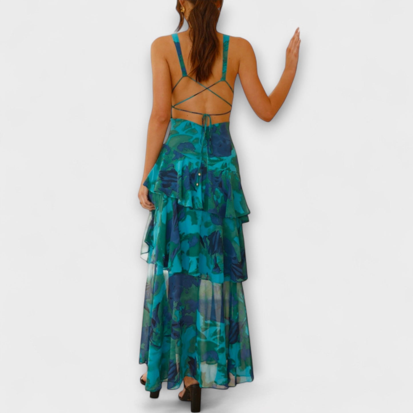 Vestido maxi de verano con escote profundo en V – ALEXANDRA