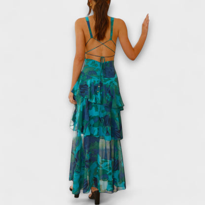 Vestido maxi de verano con escote profundo en V – ALEXANDRA