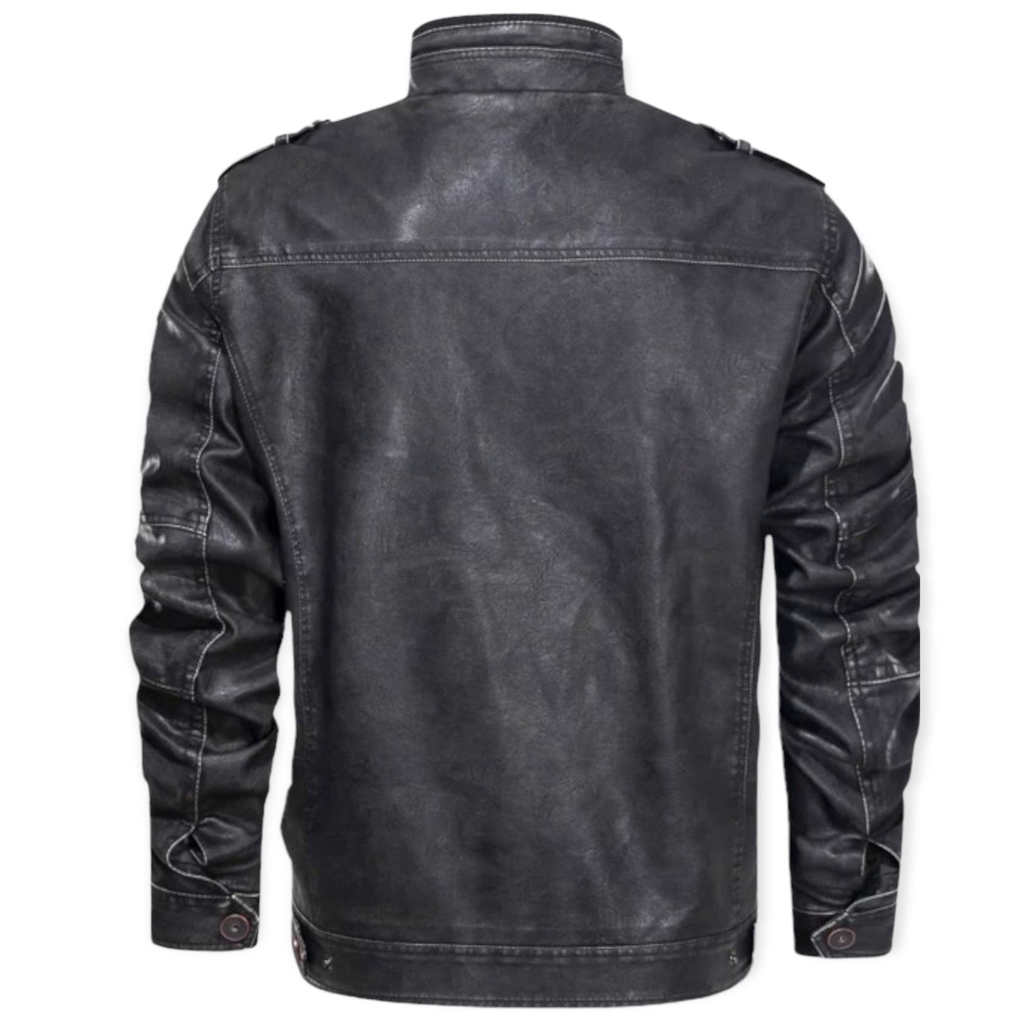 ARCH - Chaqueta de cuero con cremallera para hombre