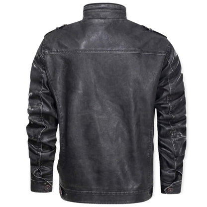 ARCH - Chaqueta de cuero con cremallera para hombre