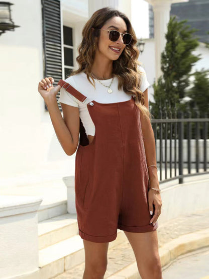 Theresia - Dames short tuinpak met verstelbare bretels