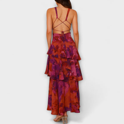 Vestido maxi de verano con escote profundo en V – ALEXANDRA