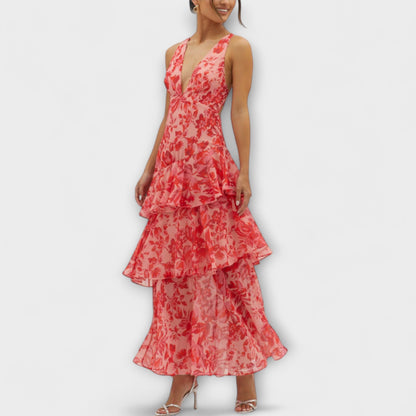 Vestido maxi de verano con escote profundo en V – ALEXANDRA