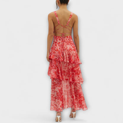 Vestido maxi de verano con escote profundo en V – ALEXANDRA