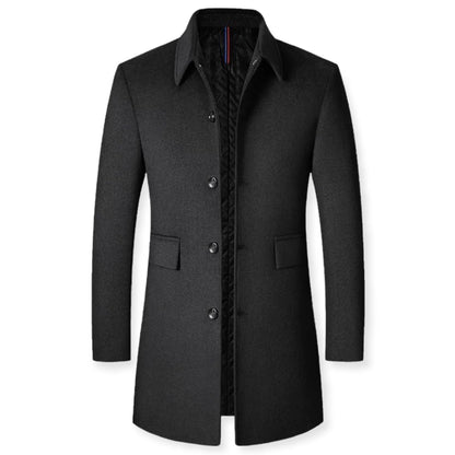 MARCOS - Abrigo de corte slim fit con botones para hombre