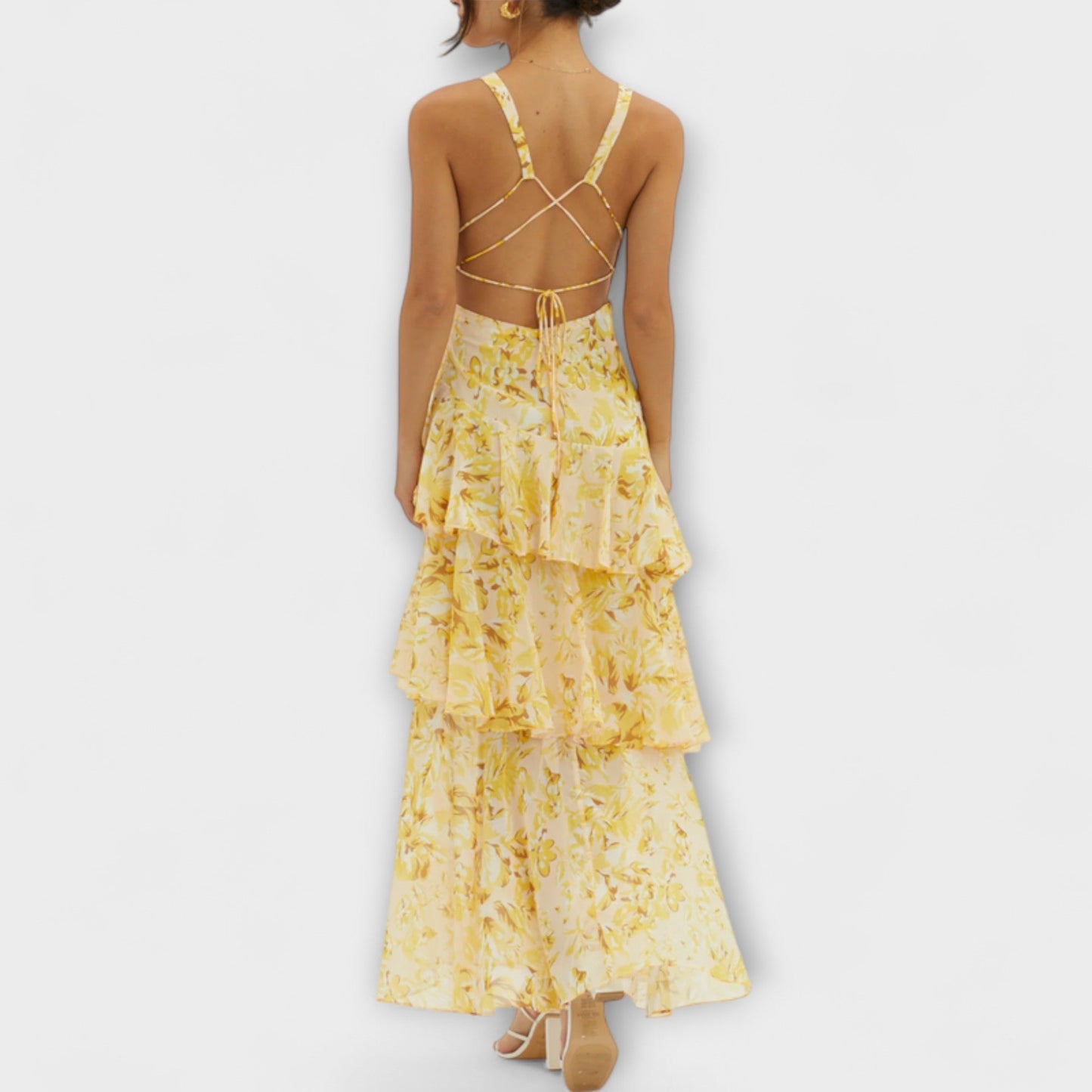 Vestido maxi de verano con escote profundo en V – ALEXANDRA