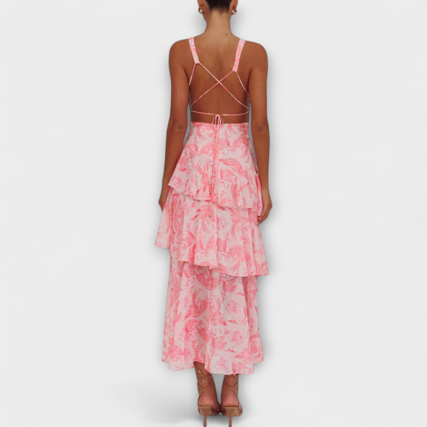 Vestido maxi de verano con escote profundo en V – ALEXANDRA