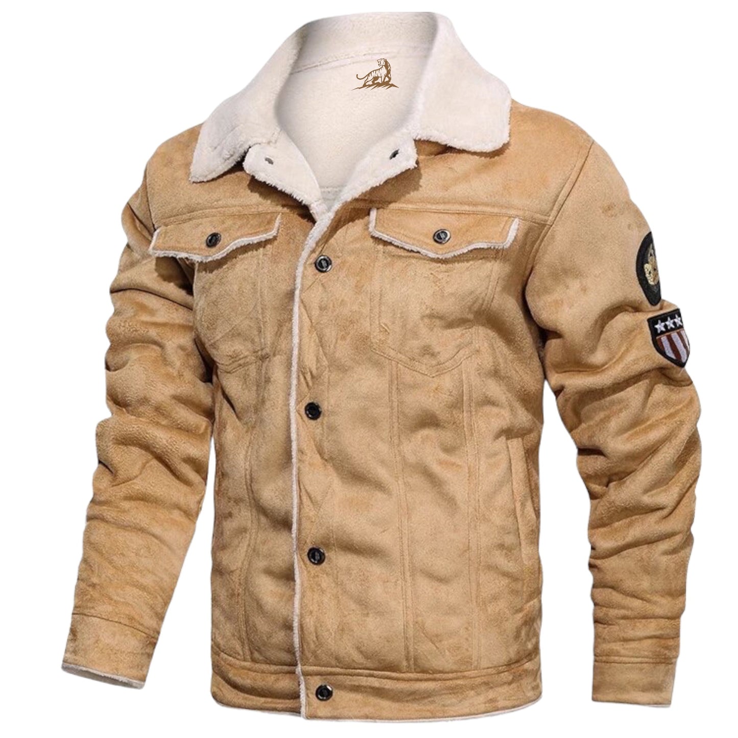 GRETE - Abrigo retro con forro de felpa para hombre