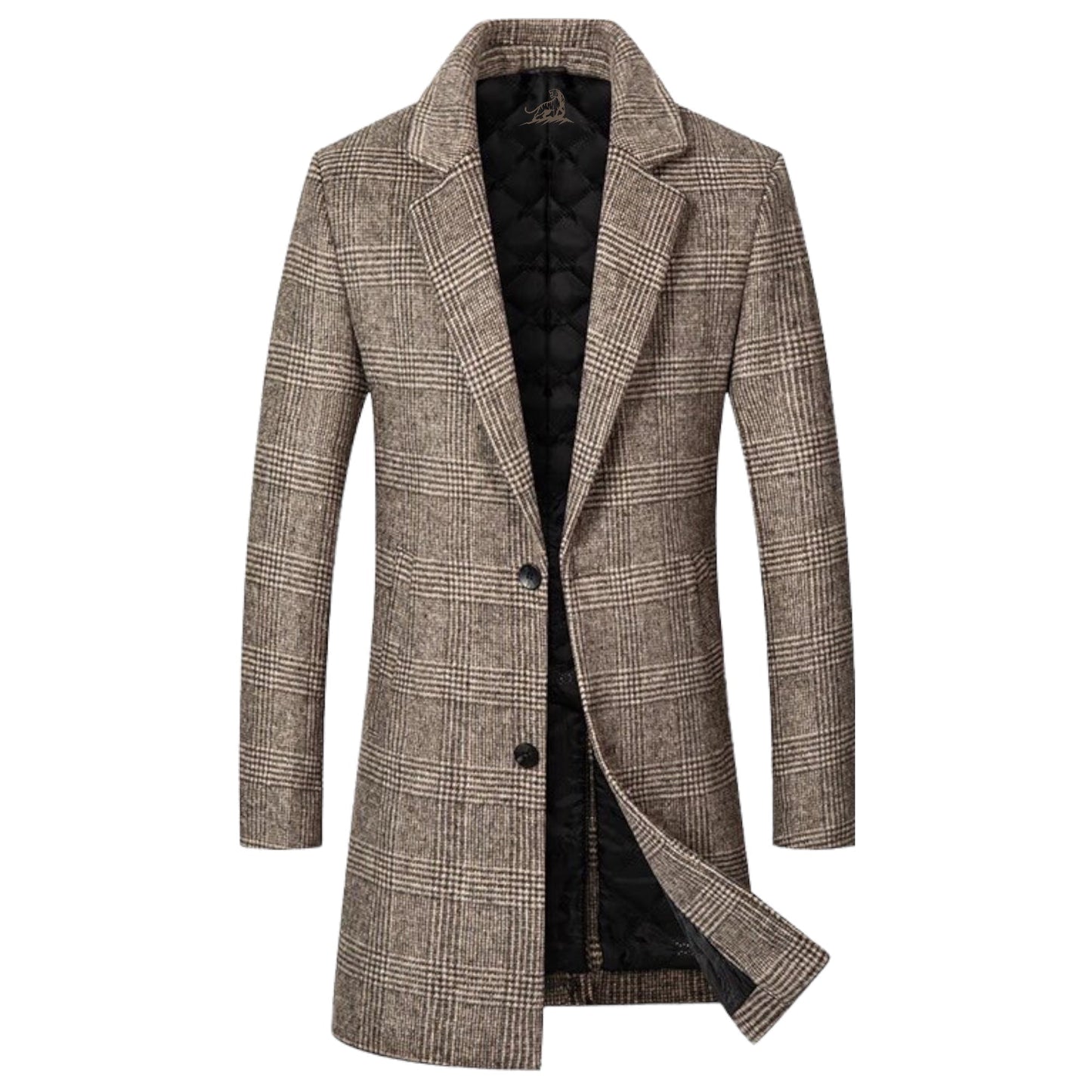 VIGGO - Abrigo de hombre de lujo con diseño a cuadros