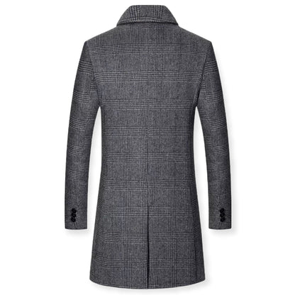 VIGGO - Abrigo de hombre de lujo con diseño a cuadros