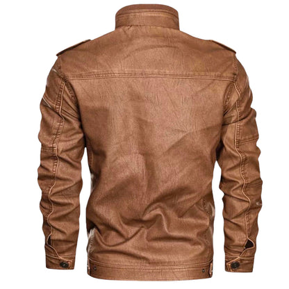 ARCH - Chaqueta de cuero con cremallera para hombre