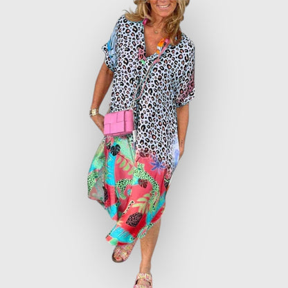 Vestido midi fluido de mujer con corte relajado – BRENDA