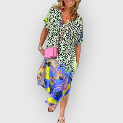 Vestido midi fluido de mujer con corte relajado – BRENDA