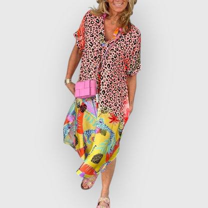 Vestido midi fluido de mujer con corte relajado – BRENDA