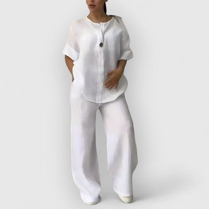 Conjunto camisa y pantalón ancho para mujer – CONCEPCIÓN