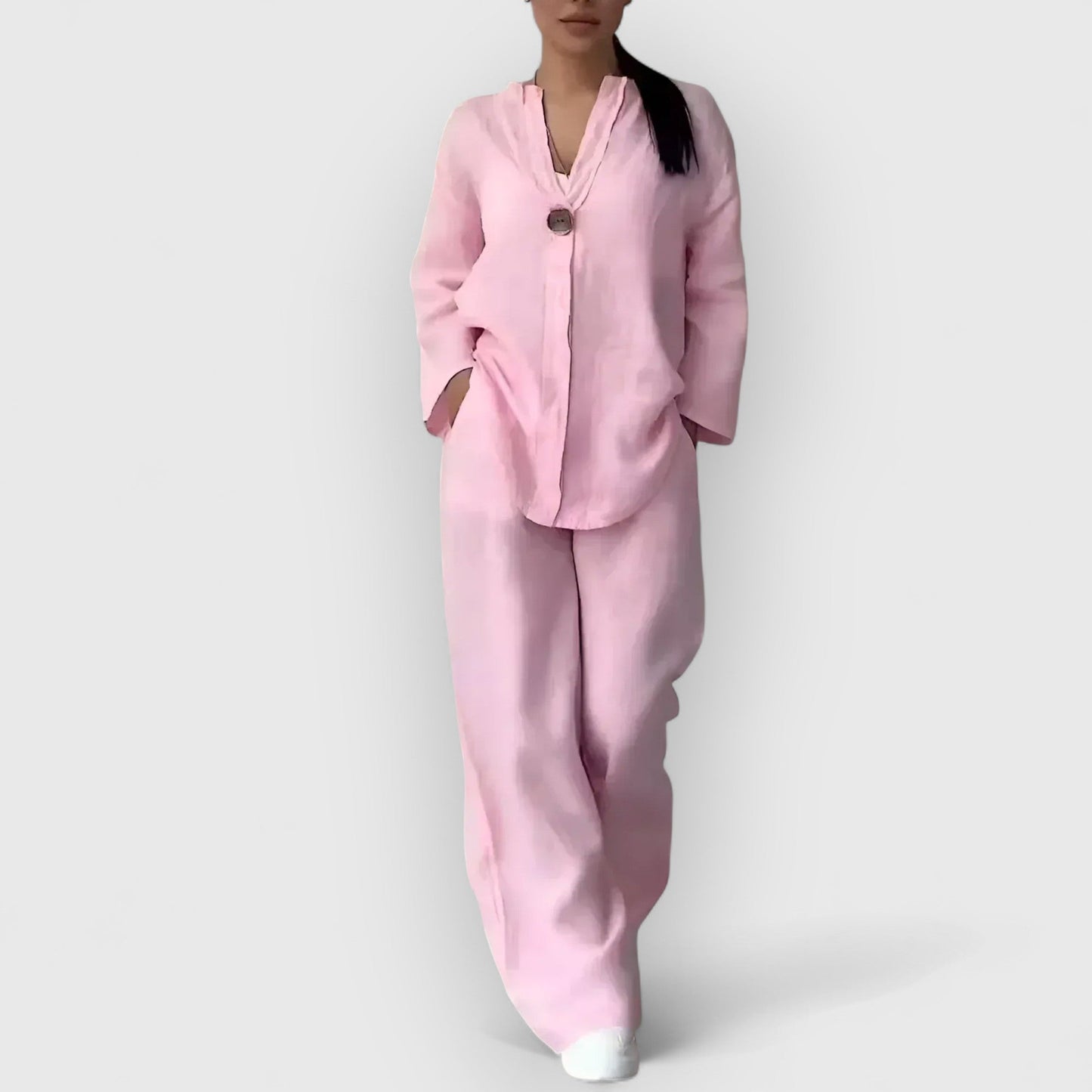 Conjunto camisa y pantalón ancho para mujer – CONCEPCIÓN