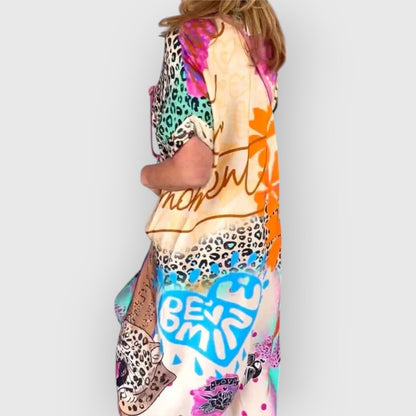 Vestido midi fluido de mujer con corte relajado – BRENDA