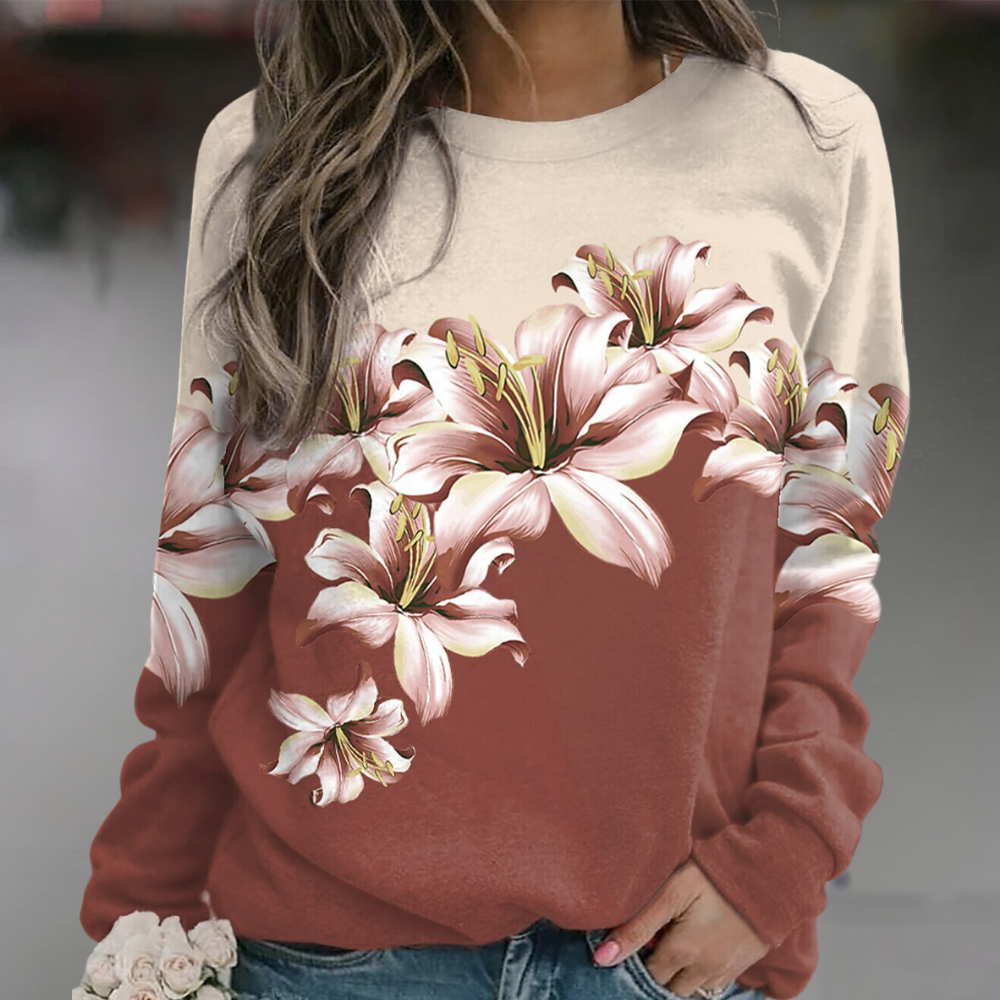 LIA - Sudadera con estampado floral para mujer