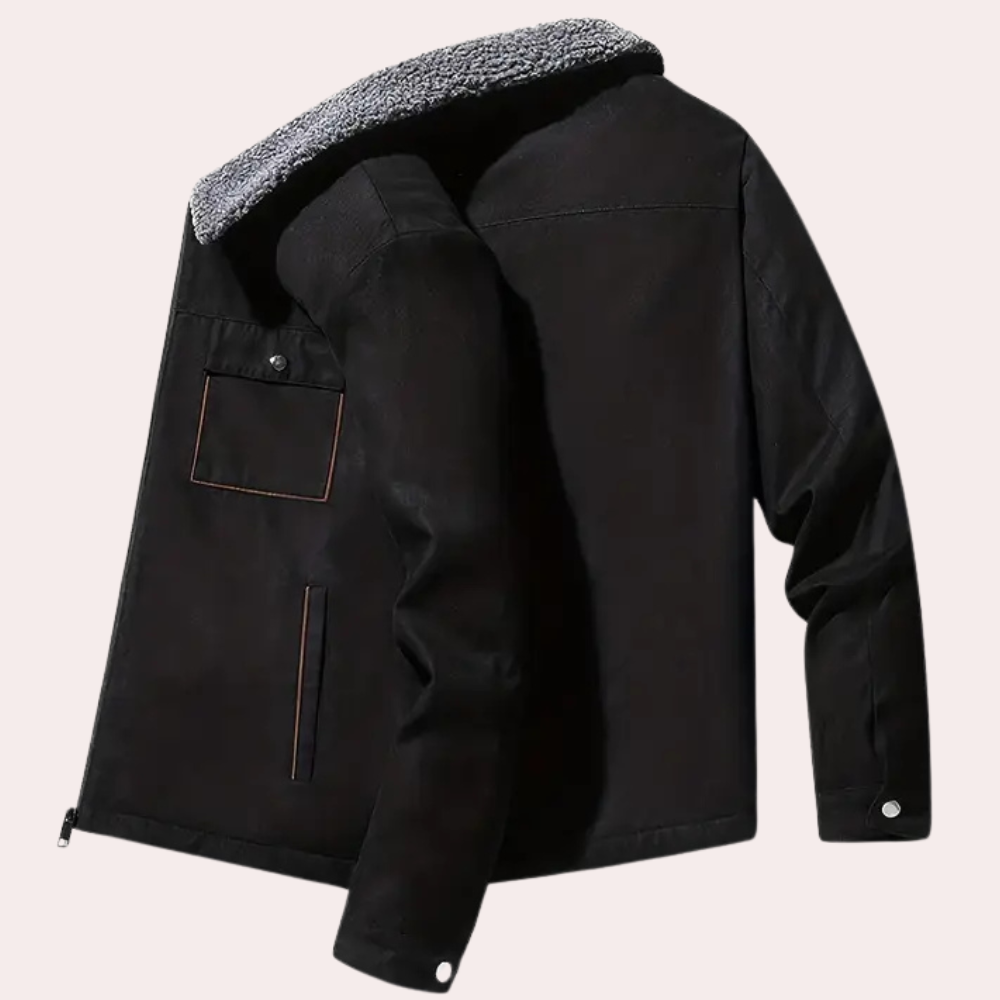 ÁLVARO - Chaqueta para hombre con forro de sherpa y cremallera