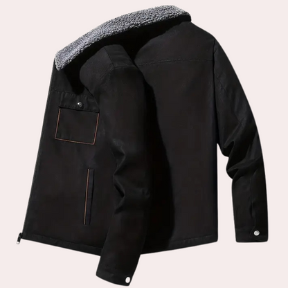 ÁLVARO - Chaqueta para hombre con forro de sherpa y cremallera