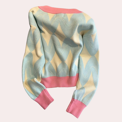 Cárdigan de punto a rayas con diseño relajado y tacto suave – LÉANA