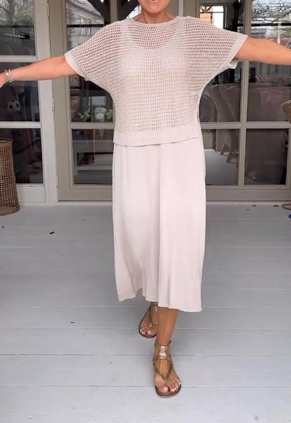 Conjunto de vestido con blusa ligera para mujer, estilo casual y moderno – ELIORA