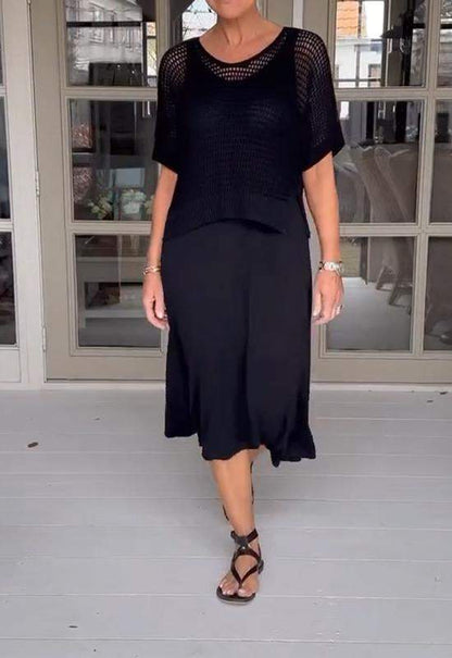 Conjunto de vestido con blusa ligera para mujer, estilo casual y moderno – ELIORA