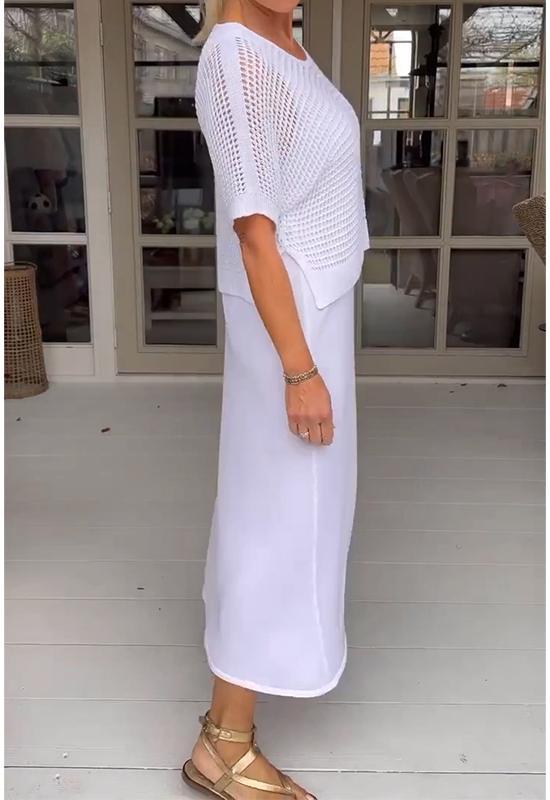 Conjunto de vestido con blusa ligera para mujer, estilo casual y moderno – ELIORA