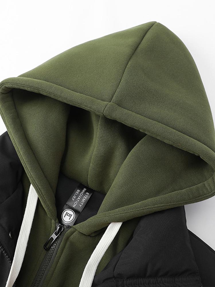 BRUNO - Chaqueta de invierno acolchada de doble capa con capucha para hombre
